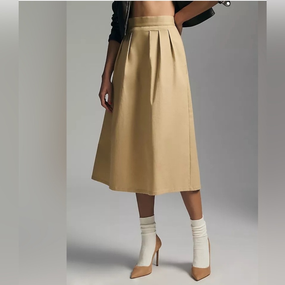 Anthropologie Corey Lynn Calter khaki midi skirt
